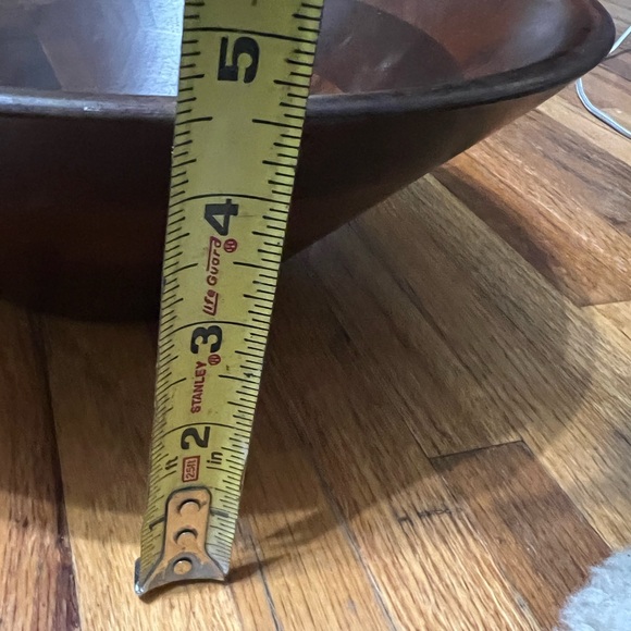 Vintage Mid Century Walnut Wood Salad Bowl MCM 13" - Picture 7 of 7